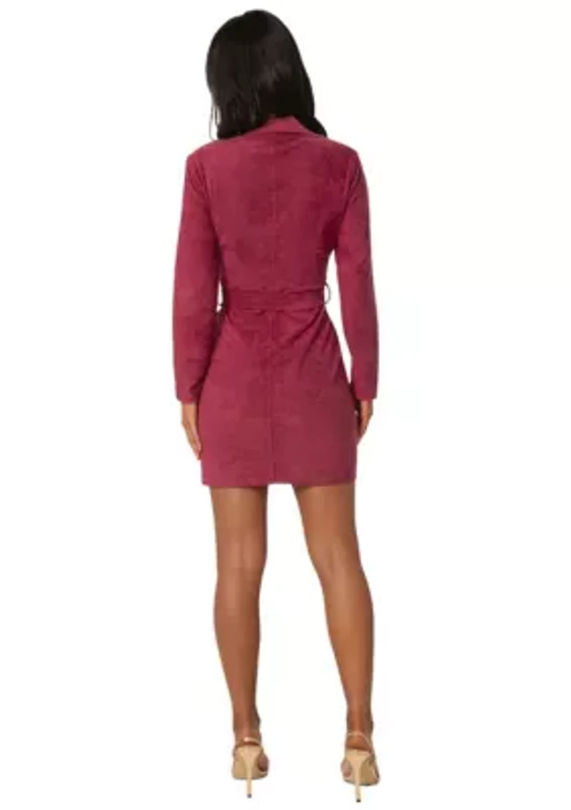 Faux Suede Moto Dress