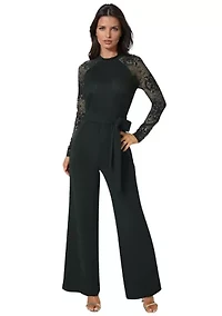 Lace Bodice Straight Leg Jumpsuit