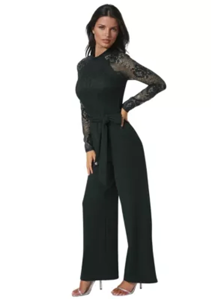 Lace Bodice Straight Leg Jumpsuit