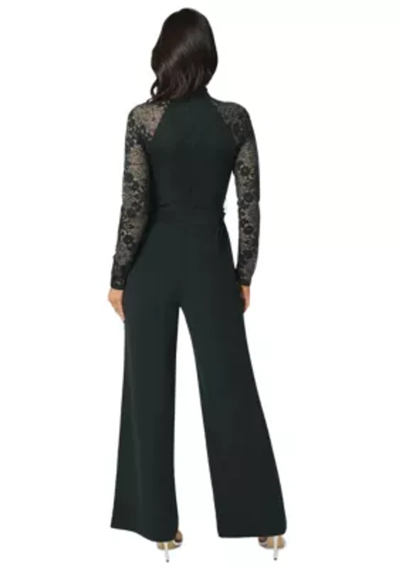Lace Bodice Straight Leg Jumpsuit
