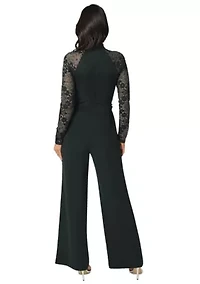Lace Bodice Straight Leg Jumpsuit