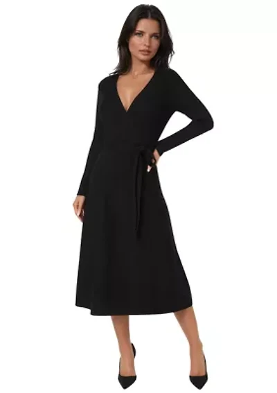 Fit and Flare Midi Sweater Dress