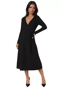 Fit and Flare Midi Sweater Dress