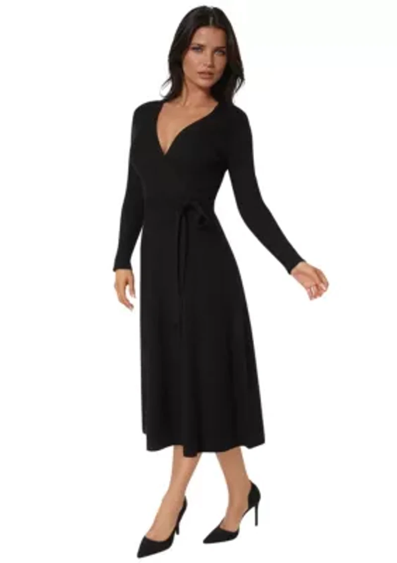 Fit and Flare Midi Sweater Dress