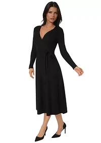 Fit and Flare Midi Sweater Dress
