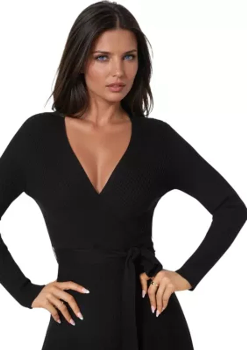 Fit and Flare Midi Sweater Dress