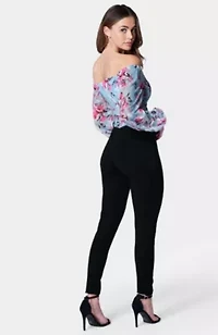 Printed Mesh Off Shoulder Catsuit