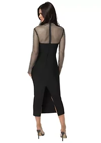 Bandage Midi Dress with Crystal Mesh