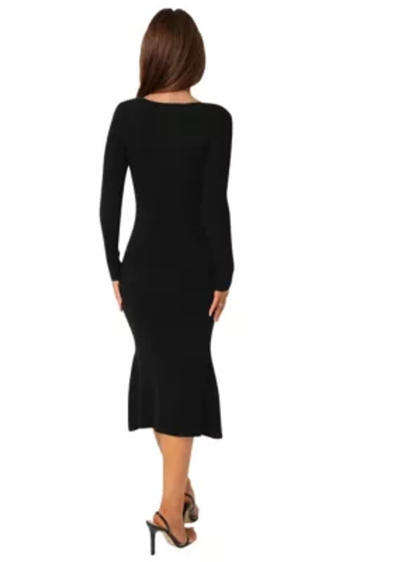 Long Sleeve Scoop Neck Sweater Dress