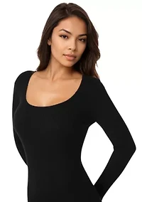 Long Sleeve Scoop Neck Sweater Dress