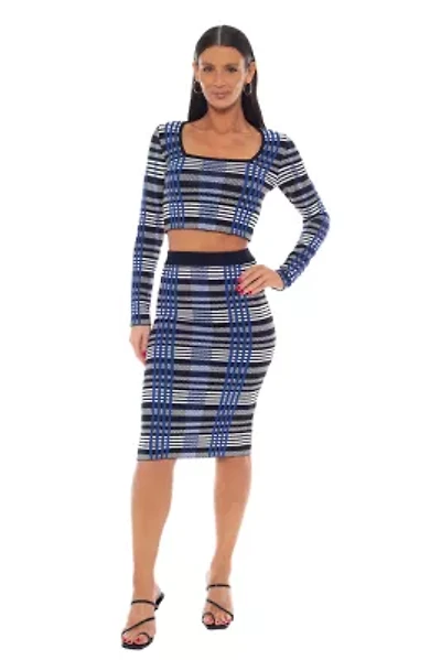 Plaid Long Sleeve 2Pc Sweater Dress