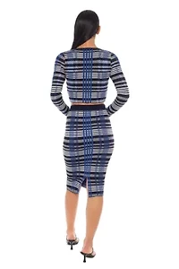 Plaid Long Sleeve 2Pc Sweater Dress