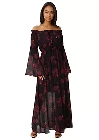 Off the Shoulder Bell Sleeve Maxi Dress