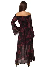 Off the Shoulder Bell Sleeve Maxi Dress
