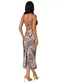 Satin Maxi Dress with Lace Cups