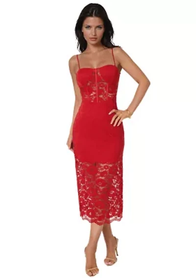 Lace Corset Midi Dress