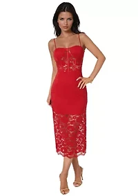 Lace Corset Midi Dress