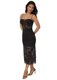 Lace Corset Midi Dress