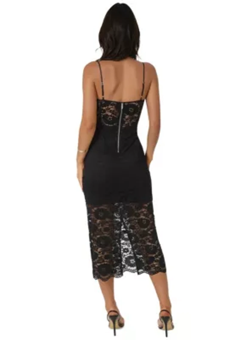 Lace Corset Midi Dress
