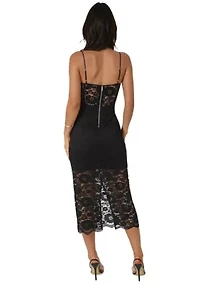 Lace Corset Midi Dress