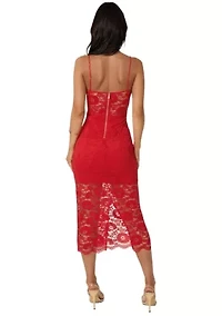 Lace Corset Midi Dress