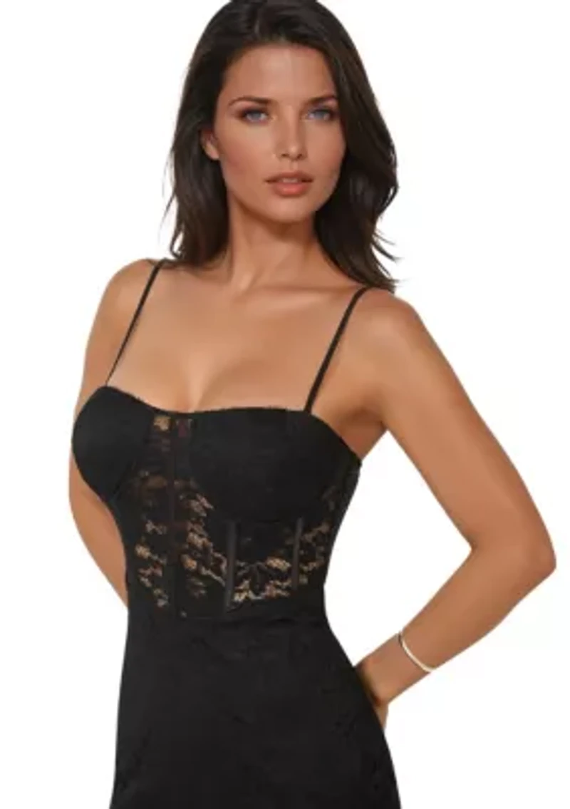 Lace Corset Midi Dress