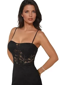 Lace Corset Midi Dress