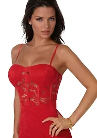 Lace Corset Midi Dress