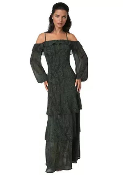Off the Shoulder Tiered Maxi
