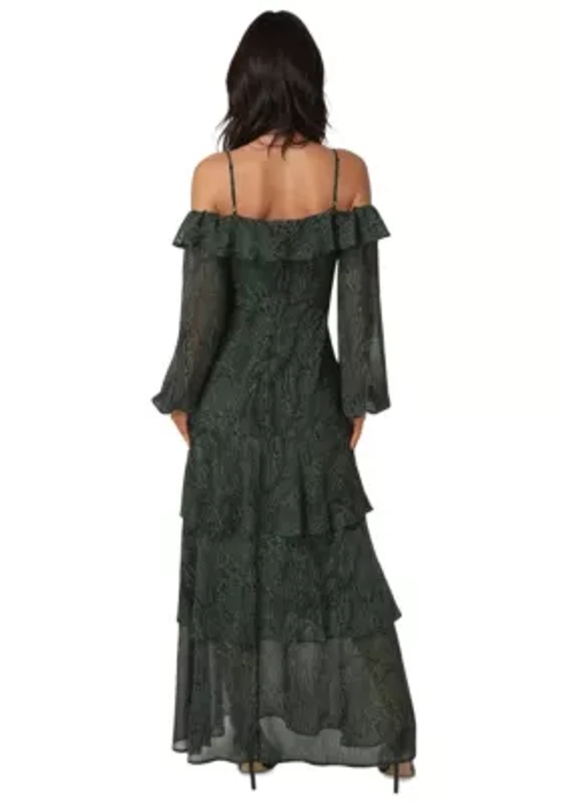 Off the Shoulder Tiered Maxi