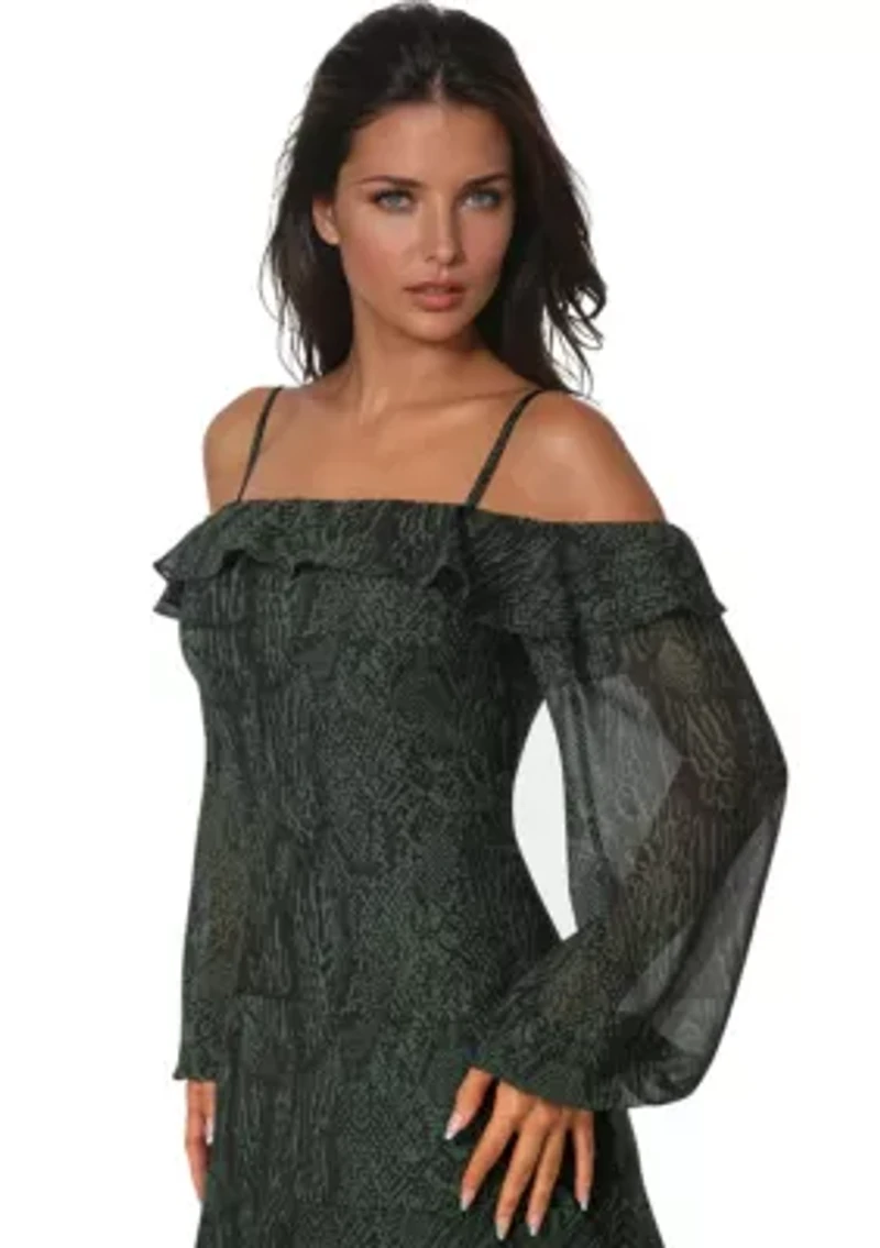 Off the Shoulder Tiered Maxi