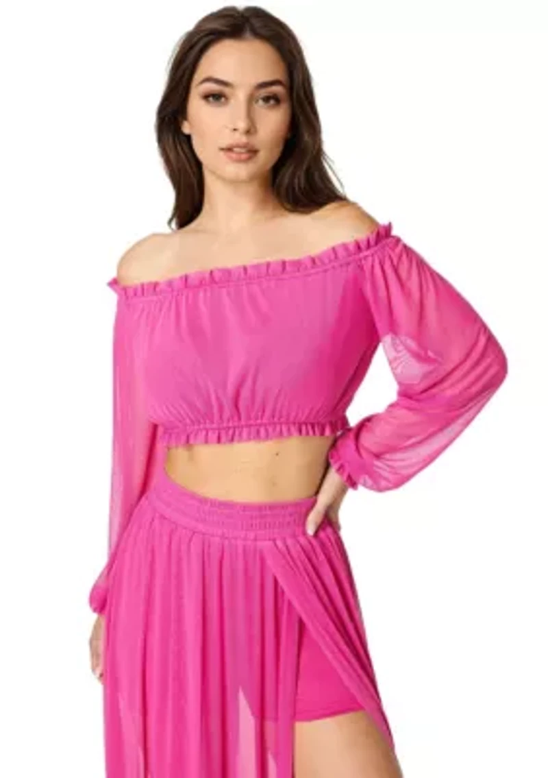 High Slit 2Pc Mesh Dress