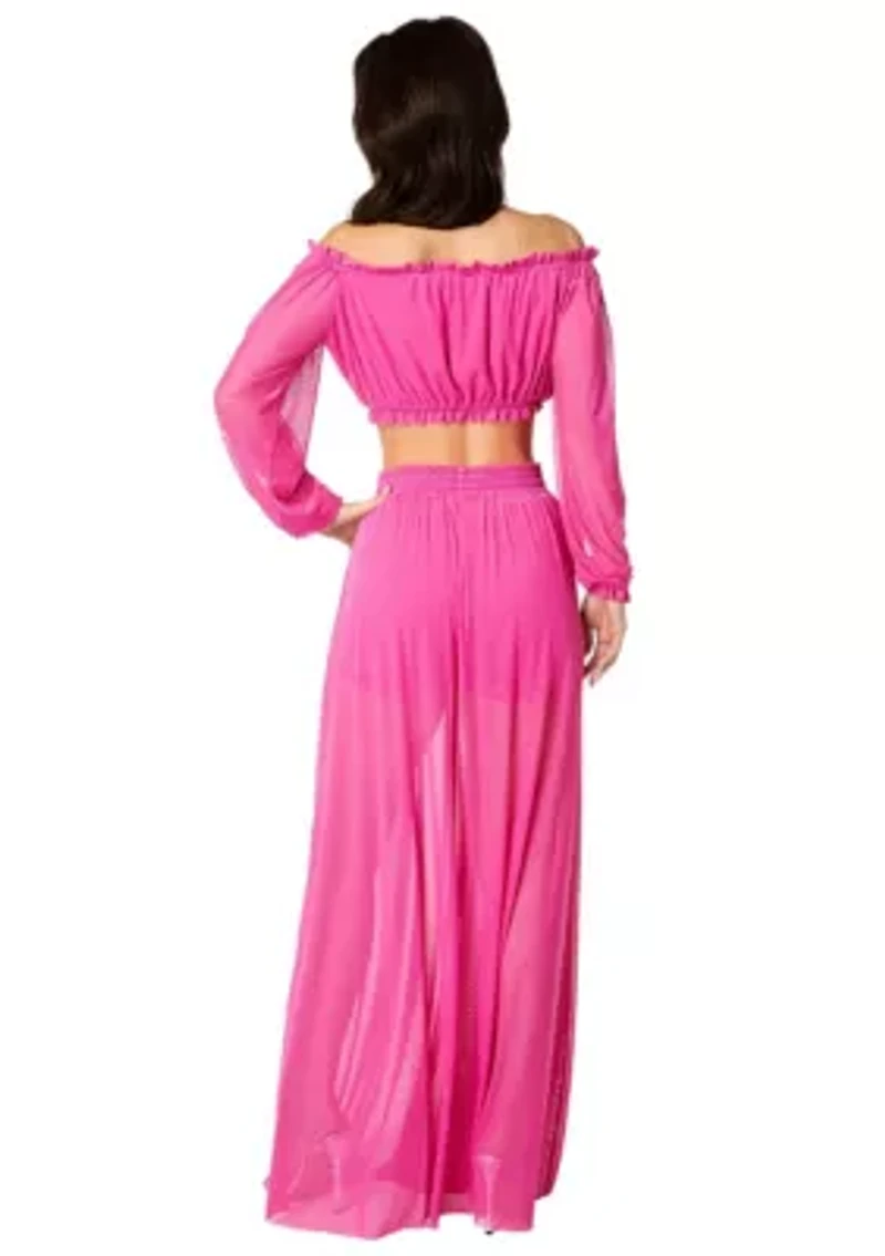 High Slit 2Pc Mesh Dress