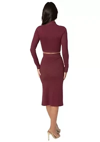 Lurex Ribbed Cropped Knit Set