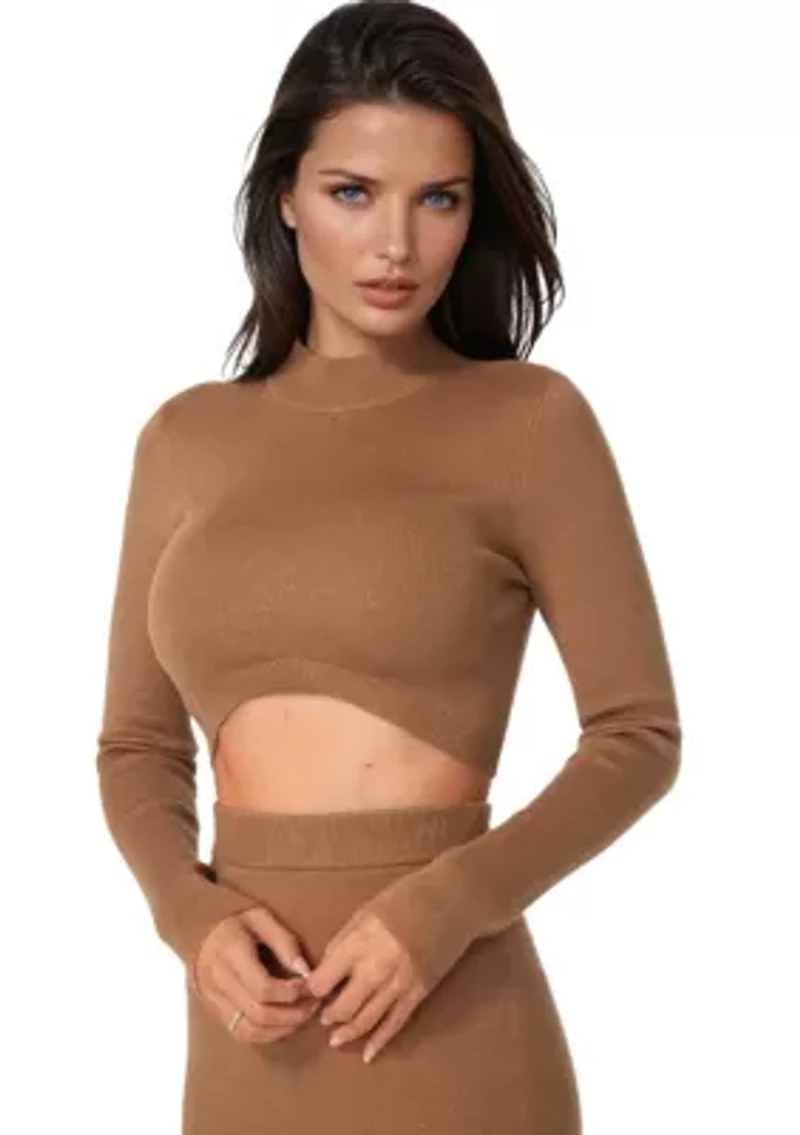 Lurex Ribbed Cropped Knit Set