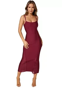 Fringe Inset Bandage Midi Dress