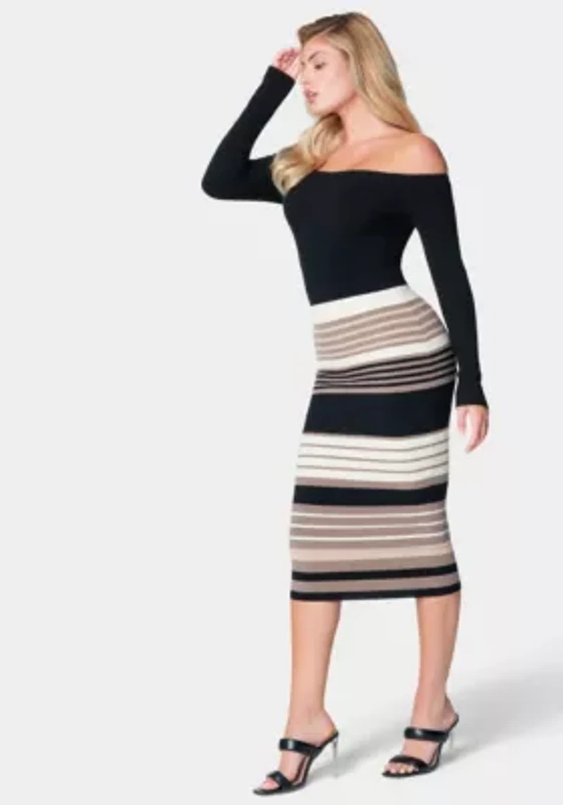 Off the Shoulder Stripe Dress