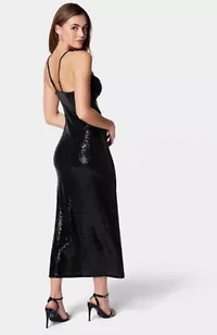 DISCO DOT COWL MAXI DRESS