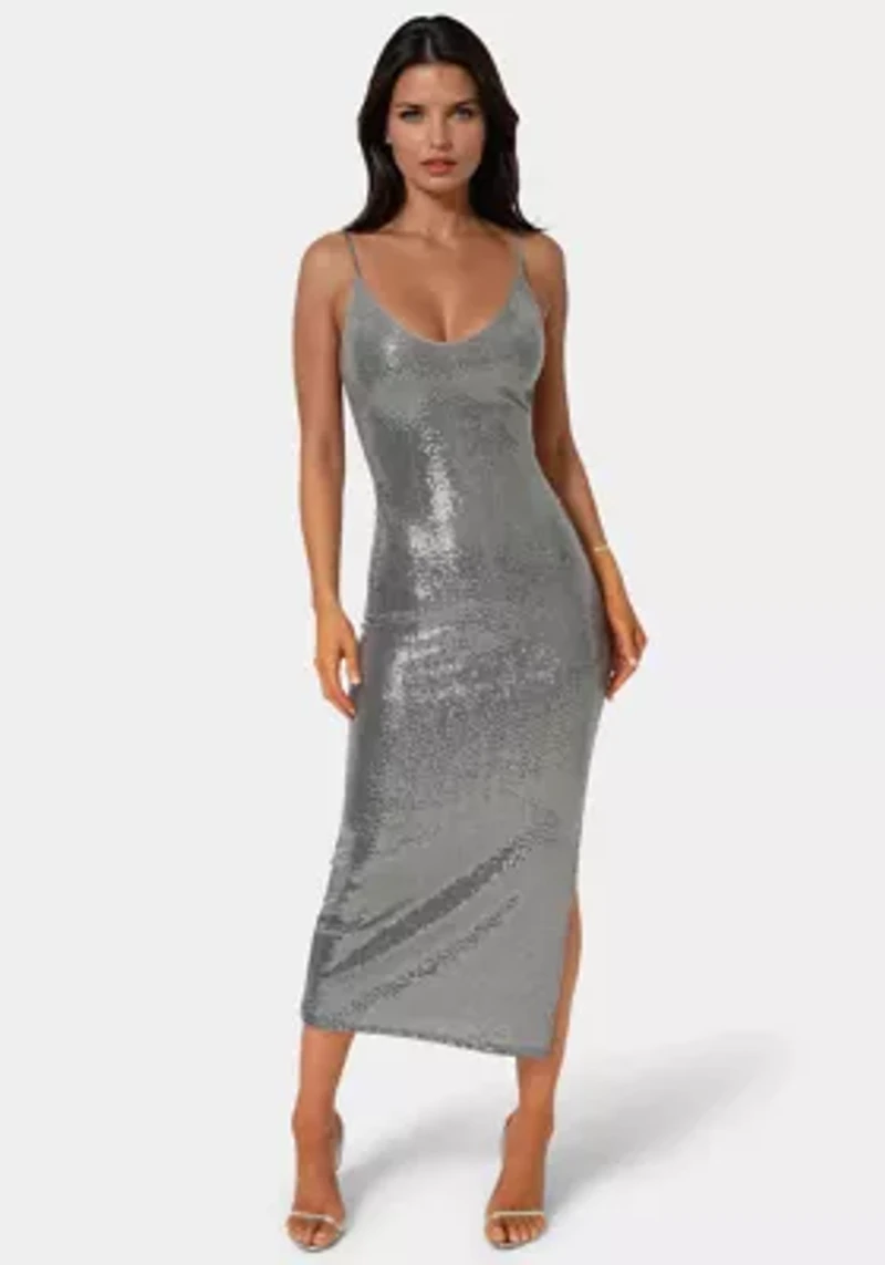 DISCO DOT MAXI TANK BODYCON DRESS