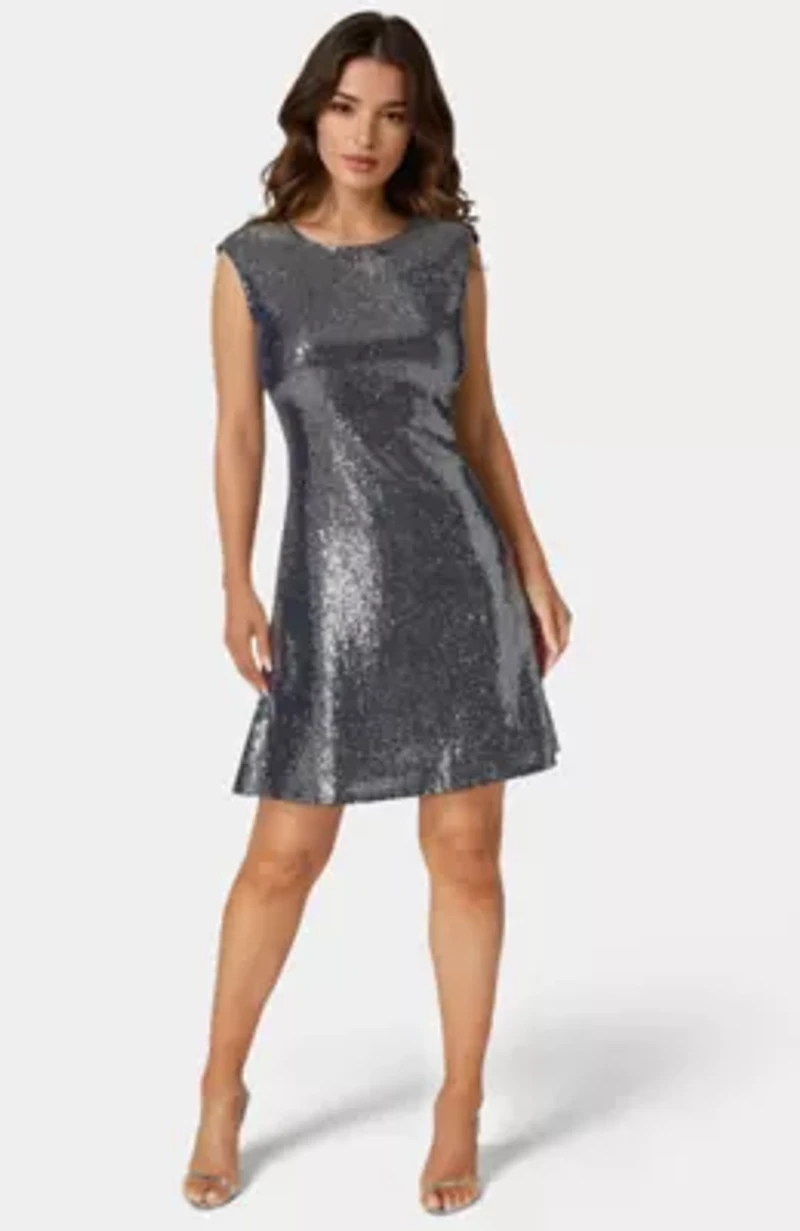 Cap Sleeve A Line Disco Dot Dress