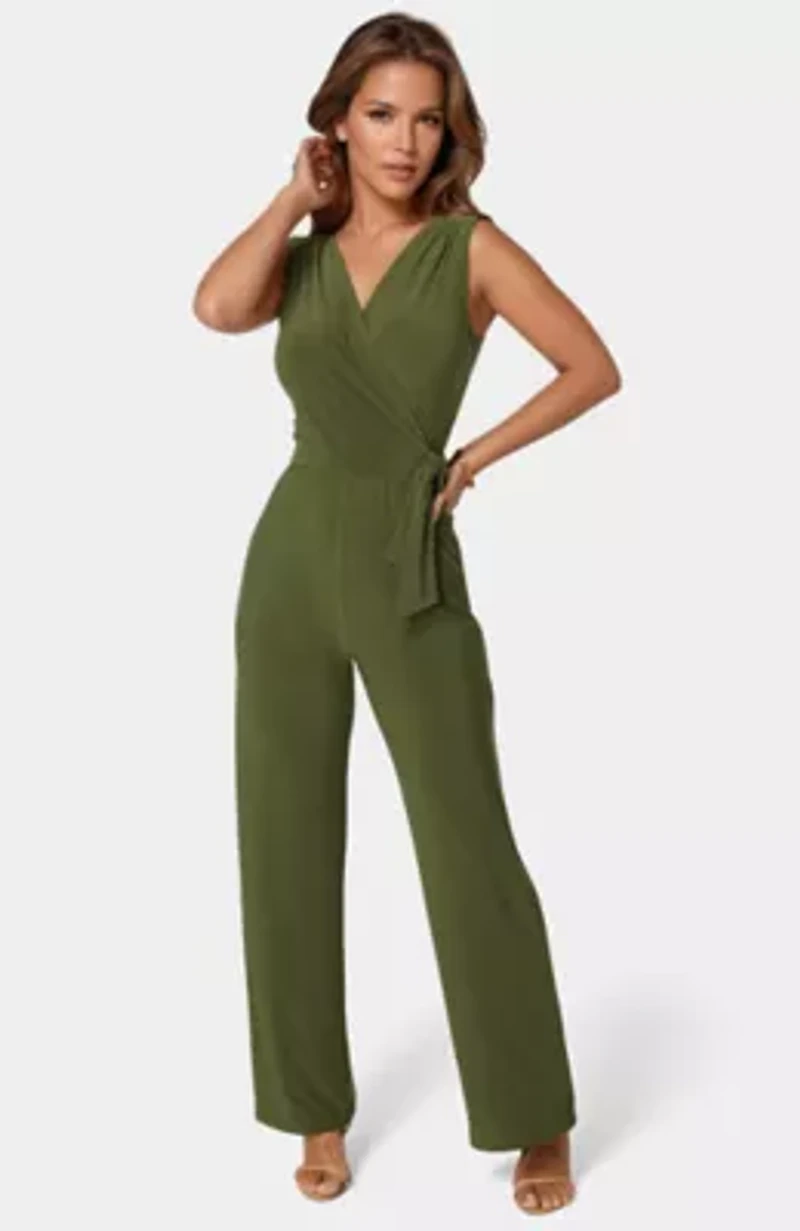 Jersey Wrap Tie Jumpsuit
