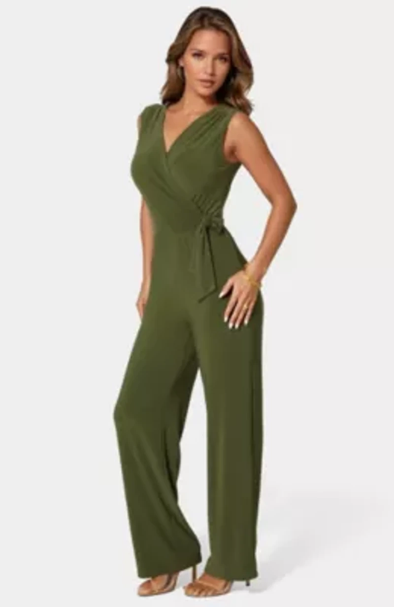 Jersey Wrap Tie Jumpsuit