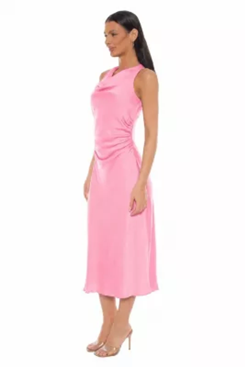 CREPE SATIN COWL MAXI DRESS