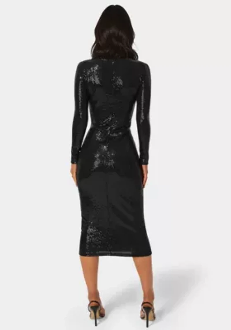 LONG SLEEVE SQUARE NECK MAXI DRESS DISCO DOT