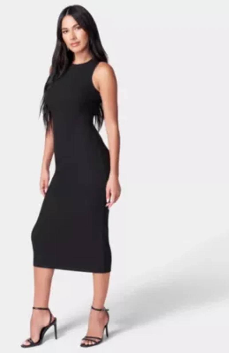 Rib Sleeveless Midi Dress