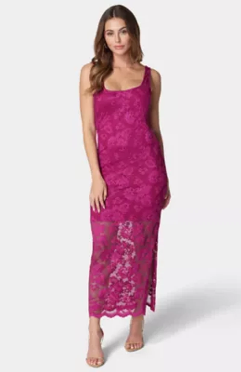LACE SQUARE NECK MAXI DRESS
