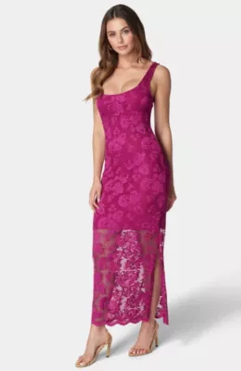LACE SQUARE NECK MAXI DRESS