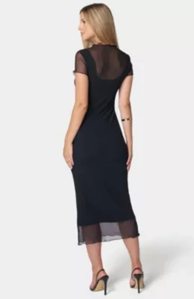 MESH MAXI T-SHIRT DRESS