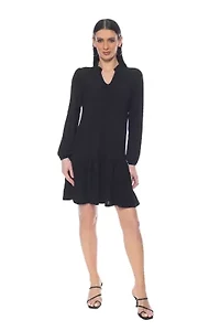 LONG SLV FLOUNCE DRESS