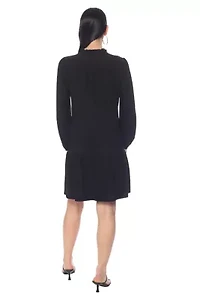 LONG SLV FLOUNCE DRESS